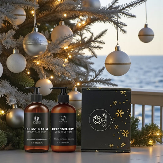G’Verde Collective Ocean's Bloom Luxury Hand Wash and Hand & Body Lotion Set | Inspired by the Signature Scents of 5-Star Hotels | Limited Holiday Collection: Hand Wash & Lotion Set Presented in Gift Box