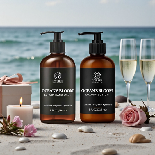 G’Verde Collective Ocean's Bloom Luxury Hand Wash and Hand & Body Lotion Set | Inspired by the Signature Scents of 5-Star Hotels