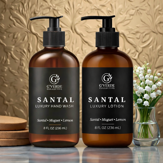G’Verde Collective Santal Luxury Hand Wash and Hand & Body Lotion Set | Inspired by famous perfume houses and the Signature Scents of 5-Star Hotels