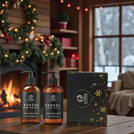 G’Verde Collective Santal Luxury Hand Wash and Hand & Body Lotion Set | Inspired by famous perfume houses and the Signature Scents of 5-Star Hotels | Limited Holiday Collection: Hand Wash & Lotion Set Presented in Gift Box
