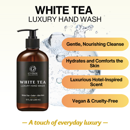 G’Verde Collective White Tea Luxury Hand Wash and Hand & Body Lotion Set  | Inspired by the Signature Scents of 5-Star Hotels | Limited Holiday Collection: Hand Wash & Lotion Set Presented in Gift Box