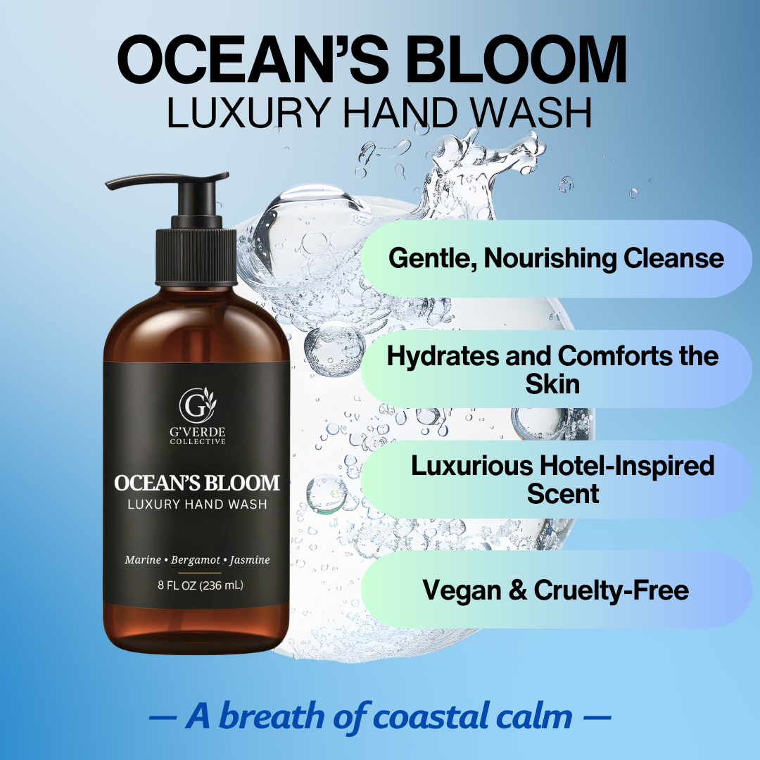G’Verde Collective Ocean's Bloom Luxury Hand Wash and Hand & Body Lotion Set | Inspired by the Signature Scents of 5-Star Hotels | Limited Holiday Collection: Hand Wash & Lotion Set Presented in Gift Box