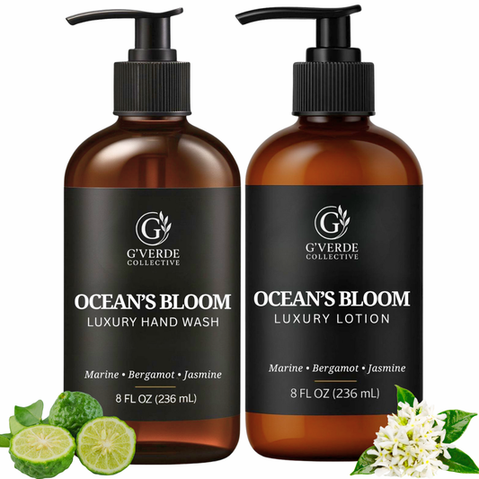 G’Verde Collective Ocean's Bloom Luxury Hand Wash and Hand & Body Lotion Set | Inspired by the Signature Scents of 5-Star Hotels