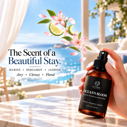 Ocean’s Bloom — Luxury Room & Linen Spray · Airy, Refreshing & Coastal Resort-Inspired Fragrance