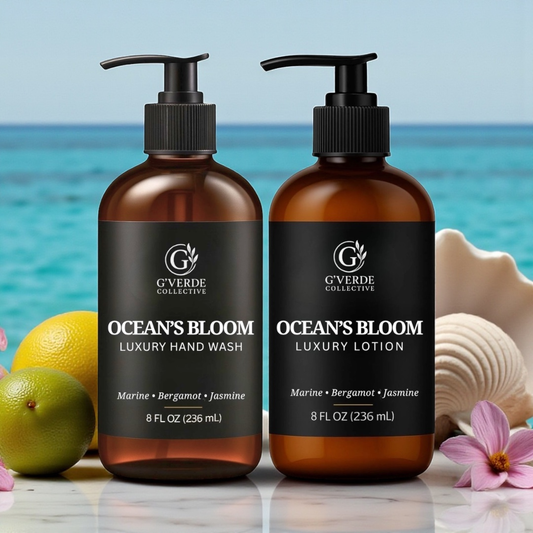 G’Verde Collective Ocean's Bloom Luxury Hand Wash and Hand & Body Lotion Set | Inspired by the Signature Scents of 5-Star Hotels