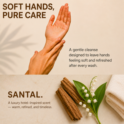 Santal — Luxury Hand Wash · Warm woods & gentle cleanse