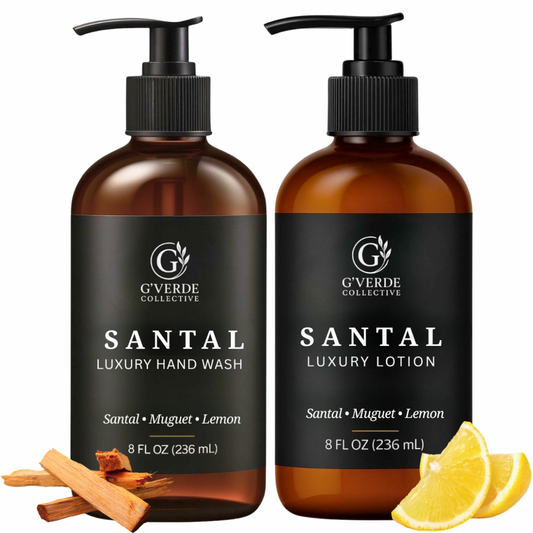 G’Verde Collective Santal Luxury Hand Wash and Hand & Body Lotion Set  | Inspired by famous perfume houses and the Signature Scents of 5-Star Hotels