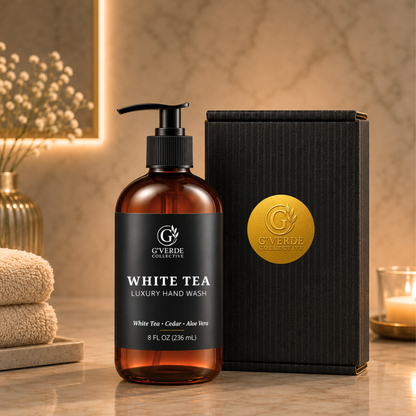 White Tea — Luxury Hand Wash · Soft, calming & gentle cleanse