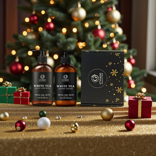G’Verde Collective White Tea Luxury Hand Wash and Hand & Body Lotion Set  | Inspired by the Signature Scents of 5-Star Hotels | Limited Holiday Collection: Hand Wash & Lotion Set Presented in Gift Box